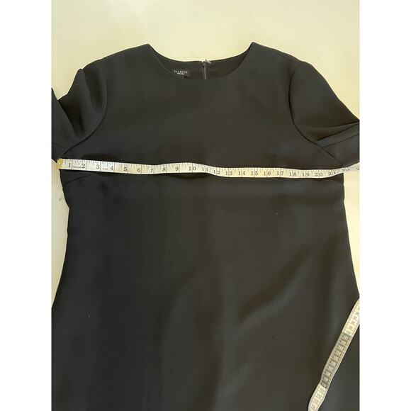 Talbots Black Shift Midi Dress Long Sleeves Cocktail Evening Size 16 Crepe 40”L - Picture 9 of 16